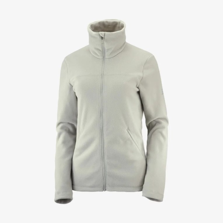 Salomon Essential Cosy Fleece Full Zip Bundy Damske Svetlo Siva | SK 7AOCSG